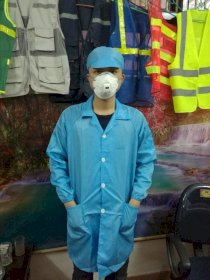 Áo choàng phòng sạch chống tĩnh điện màu xanh BA 52