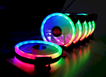 Combo 5 fan Led RGB Coolman Sunshile Dual ring