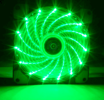 Combo 8 fan case Coolman 12cm 15 Led green