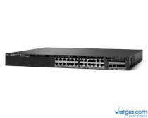 Switch Cisco WS-C3650-24TD-S 24 10/100/1000 Ethernet and 2x10G Uplink ports, with 250WAC power supply, 1 RU, IP Base