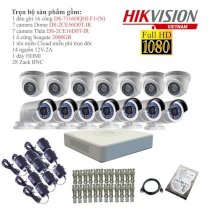 Trọn bộ 14 camera giám sát Hikvision TVI 2 Megapixel DS-2CE56D0T-IR chuẩn Full HD