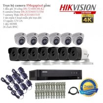 Trọn bộ 13 camera giám sát Hikvision TVI 5 Megapixel DS-2CE56H1T-ITM FULL 4K