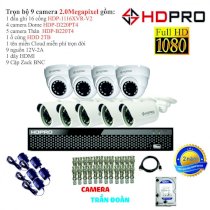 Trọn bộ 9 camera quan sát TVI 2.0 Megapixel hãng HDPRO KOREA - HDP-D220PT4 Và HDP - B220T4