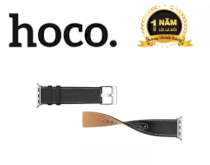 Dây đeo đồng hồ bằng da cho Apple Watch Hoco 44mm - Đen
