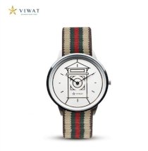 Đồng hồ nữ Viwat VW-120S Dây Nato - Đỏ xanh trắng