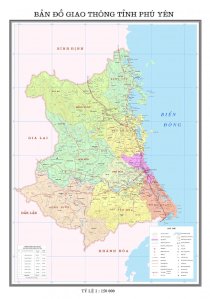 Bản đồ hành chính tỉnh Phú Yên - Khổ A0