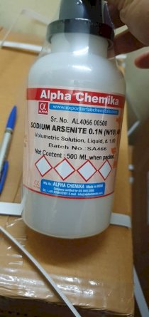 Sodium arsenite 0.1N (N/10) AR Volumetric Solution, Liquid, d. 1.00 500 ml , Alpha Chemika