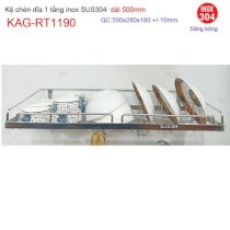 Kệ đựng chén bát 1 tầng  inox SUS304  dài 50cm KAG-RT1190