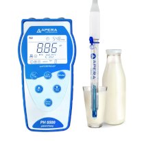 Máy đo pH/mV/nhiệt độ cầm tay trong sữa/ thực phẩm lỏng (lưu trữ và truy xuất dữ liệu theo GLP) Apera PH8500-DP