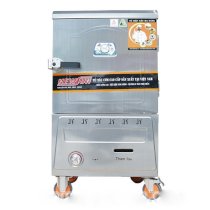 Tủ nấu cơm 8 khay điện gas - Newsun - Toàn bộ Inox 304
