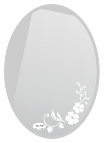 Gương nhà tắm in hoa văn Pioneer hình oval 50x70cm - PE110B