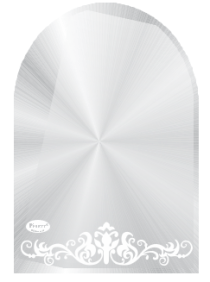 Gương nhà tắm in hoa văn Pioneer hình mái vòm 45x60cm - PE130A