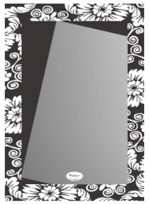 Gương nhà tắm khung hoa văn sơn màu Pioneer 50x70cm - PE124B