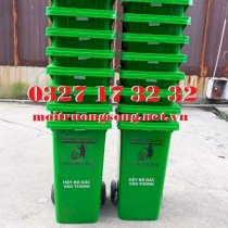 THùng rác công cộng 120 lít  màu xanh Bảo Sơn DTCR120