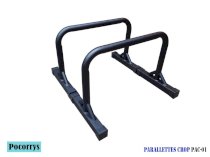 Parallettes Crop FULL BLACK cao 45cm - Xà kép mini Pocorrys PAC-01 (Street workout, Calisthenics, Gym)