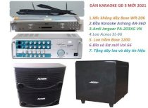 Dàn karaoke gia đình Arirang AR-36D + Loa ACNOS SL66 + Amply JARGUAR PA 203XG + LOA TRẦM  BOSE 1200