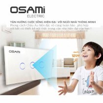 Công tắc cảm ứng wifi OSAMI 3 nút màu trắng SM-T503