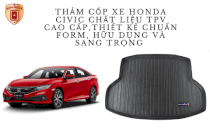 Thảm lót cốp xe ô tô Honda Civic 2016+ nhãn hiệu Macsim chất liệu TPV cao cấp màu đen