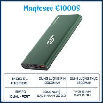 Pin sạc dự phòng Magicsee E1000S 10000mAh 18W QC3.0 2 cổng sạc nhanh đèn LED hiển thị điện tử
