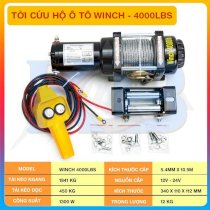 Tời Ắc Quy -Tời cứu hộ ô tô Winch - 4000LBS (1800kg)