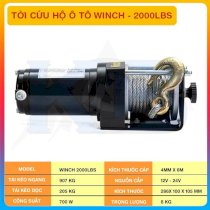 Tời Ắc Quy -Tời cứu hộ ô tô Winch - 2000LBS (900kg) ưu đãi