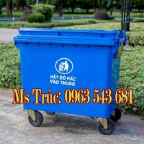 XE GOM RÁC NHỰA HDPE 4 BÁNH