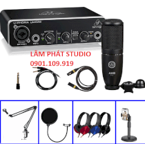 Combo Thu Âm Behringer UMC22 Và Micro Thu Âm AKG P120