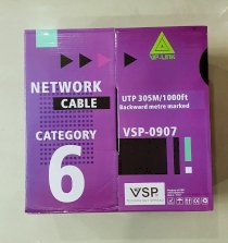 Dây Cáp mạng VSP cáp CAT6 UTP 0907 (305m) lõi chữ thập