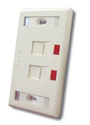 AMP Decorator Faceplate Kit 1-Port Shutter White with Label 2-1427030-2