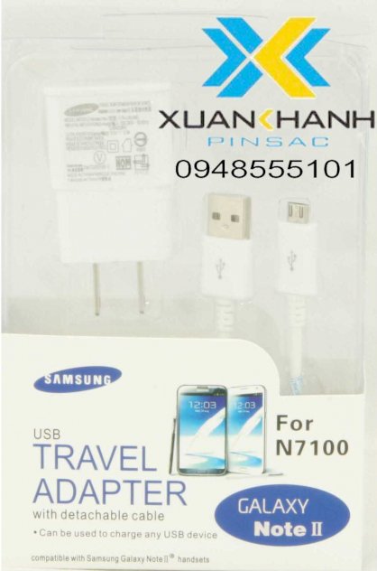 Sạc Samsung Galaxy note II ( củ sạc và dây sạc )