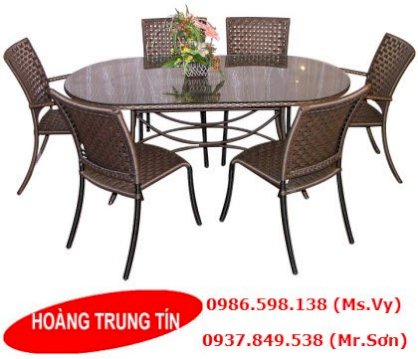 Bộ bàn ghế nhựa giả mây HTT-234