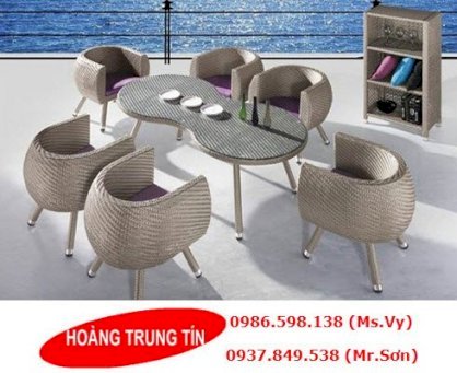 Bộ bàn ghế nhựa giả mây HTT-291