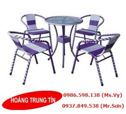 Bộ bàn ghế nhựa giả mây HTT-204