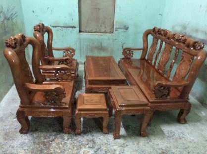 Bộ bàn ghế hồng tầu gỗ sồi Nga Đồ gỗ Đỗ Mạnh DM15
