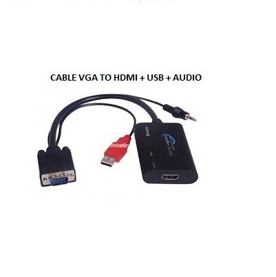CABLE VGA TO HDMI + USB 2.0 + AUDIO