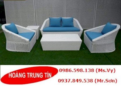 Bộ bàn ghế sofa nhựa giả mây HTT-0019