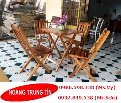 Bộ bàn ghế cafe gỗ HTT-0004