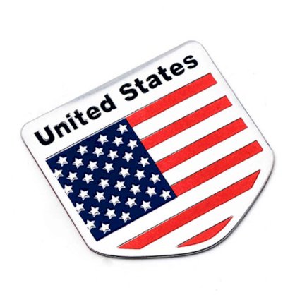 Logo biểu tượng lá cờ Mỹ dán trang trí xe