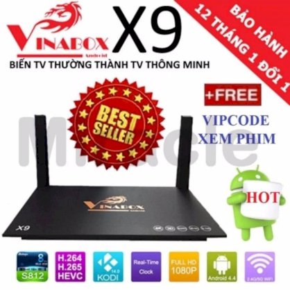 Android TV Box VINABOX X9 - RAM 2G, ANDROID 5.1, 4K@60FPS