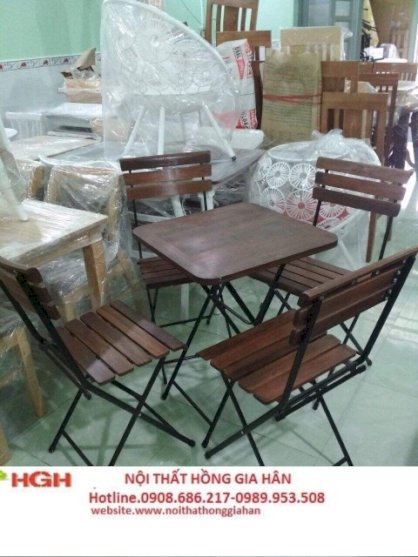 Bộ ghế gỗ cafe HGHI41