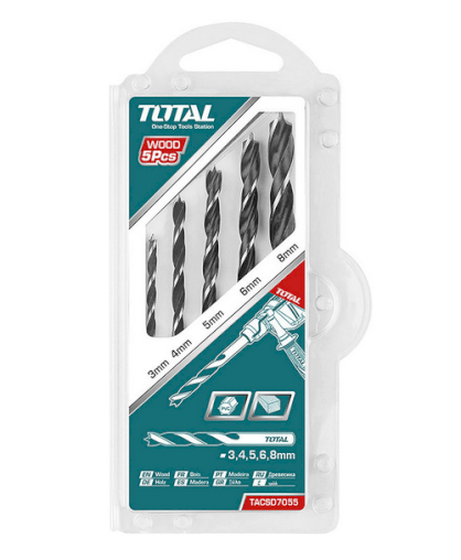 Bộ mũi khoan gỗ 5 chi tiết Total TACSD7055