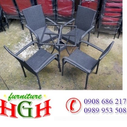 Bàn ghế nhựa cafe sân vườn hgh0030