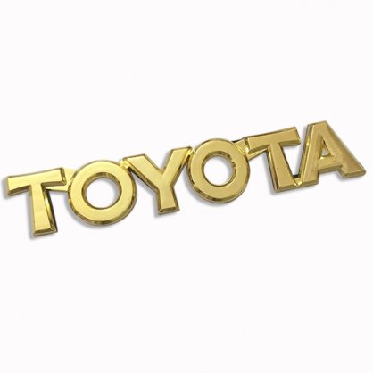 Tem logo chữ nổi TOYOTA dán trang trí xe TO2 (màu vàng)