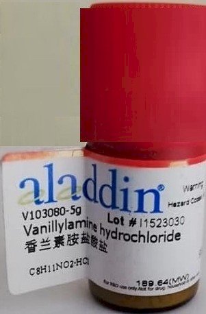 Vanillylamine hydrochloride 99%  C8H11NO2HCl Aladdin