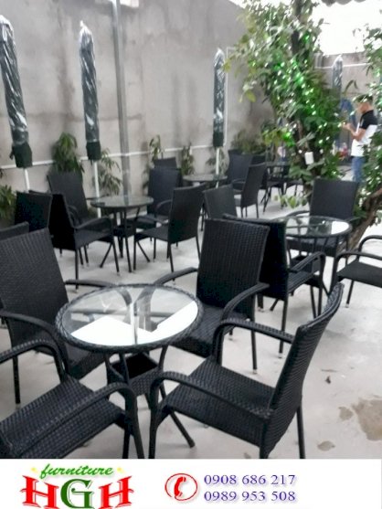 Bàn ghế nhựa cafe sân vườn hgh0033