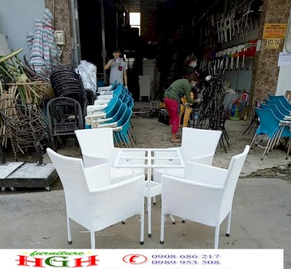 Bàn ghế nhựa cafe HGH0059