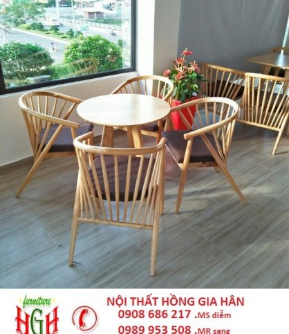 Bộ bàn ghế gỗ cafe sân vườn HGH 90
