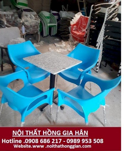 Bộ bàn ghế nhựa cafe Hồng Gia Hân S12