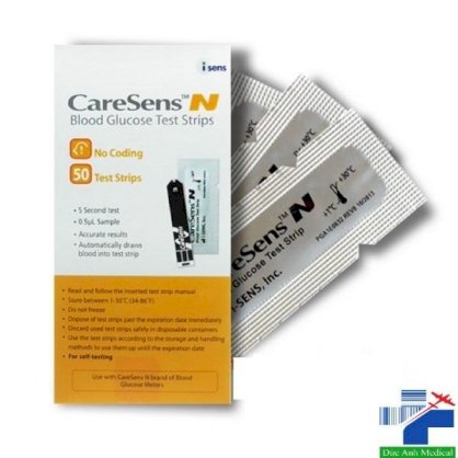 Que thử tiểu đường Caresens (hộp 50 que)