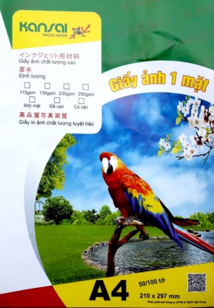 Giấy in ảnh Kansai A4 180g, 210g, 230g